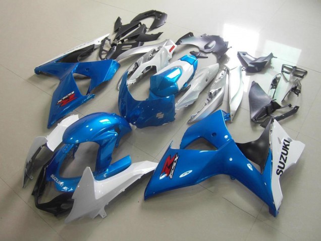 Branco Azul Carenagem Moto Suzuki GSXR 1000 K9 09-16 Branco Azul Carenagem Moto Suzuki GSXR 1000 K9 09-16