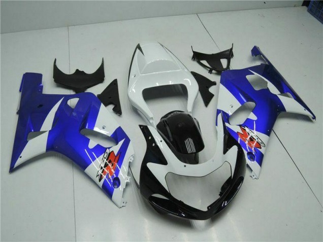 Branco Azul Carenagem Moto Suzuki GSXR 600 / 750 K1 K2 K3 01-03 Branco Azul Carenagem Moto Suzuki GSXR 600 / 750 K1 K2 K3 01-03