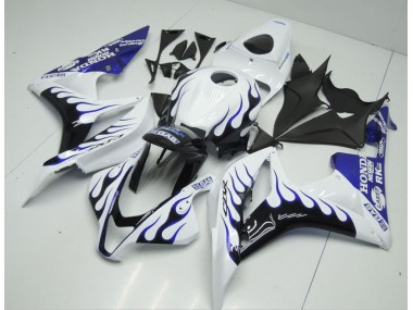 Branco Azul Chama Carenagem Moto Honda CBR 600RR 07-08