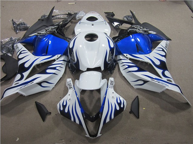 Branco Azul Chama Carenagem Moto Honda CBR 600RR 09-12