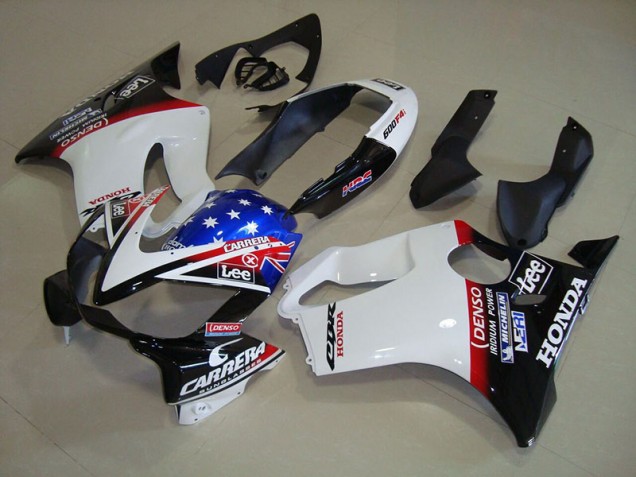 Branco Azul DENSO HRC Carrera Carenagem Moto Honda CBR 600 F4i 04-07