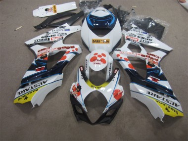 Branco Azul Dark Dog Carenagem Moto Suzuki GSXR 1000 K7 07-08