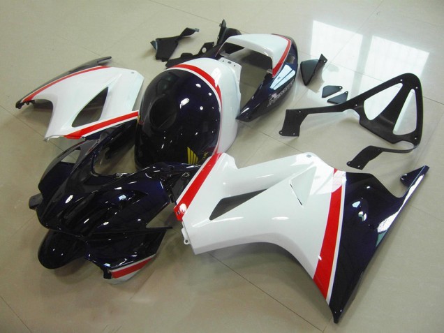 Branco Azul Escuro Carenagem Moto Honda VFR 800 02-13 Branco Azul Escuro Carenagem Moto Honda VFR 800 02-13