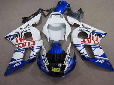 Branco Azul Fiat 46 Carenagem Moto Yamaha R6 98-02