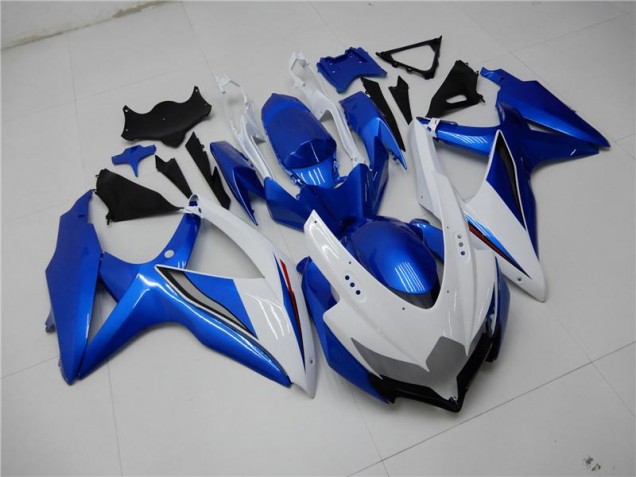 Branco Azul Kit Carenagem Moto Suzuki GSXR 600 / 750 K8 08-10 Branco Azul Kit Carenagem Moto Suzuki GSXR 600 / 750 K8 08-10