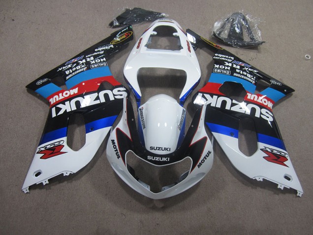 Branco Azul Motul Abs Kit Completos Carenagem Moto Suzuki GSXR 600 K1 K2 K3 01-03 Branco Azul Motul Abs Kit Completos Carenagem Moto Suzuki GSXR 600 K1 K2 K3 01-03