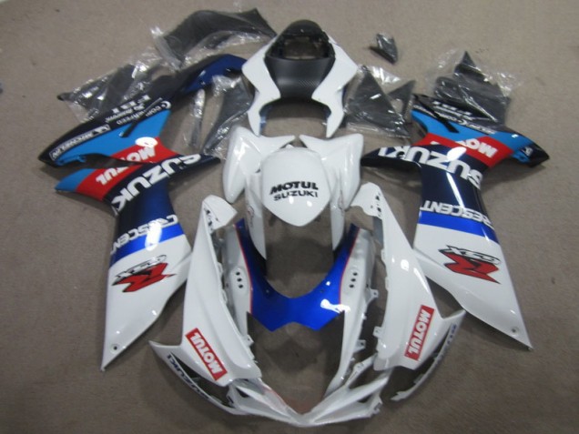 Branco Azul Motul Carenagem Moto Suzuki GSXR 600 K11 11-21 Branco Azul Motul Carenagem Moto Suzuki GSXR 600 K11 11-21
