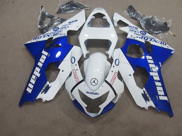 Branco Azul Motul Carenagem Moto Suzuki GSXR 600 K4 04-05 Branco Azul Motul Carenagem Moto Suzuki GSXR 600 K4 04-05