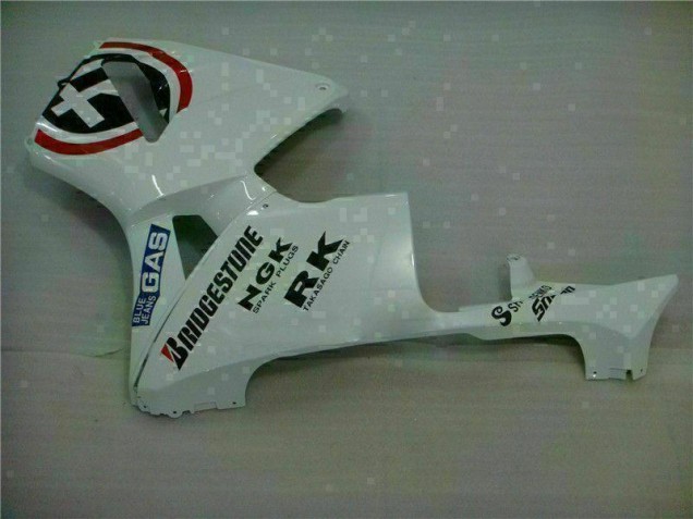 Branco Azul R 2 Carenagem Moto Honda CBR 600RR 03-04 Branco Azul R 2 Carenagem Moto Honda CBR 600RR 03-04