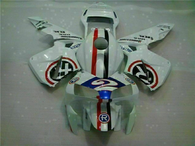 Branco Azul R 2 Carenagem Moto Honda CBR 600RR 03-04 Branco Azul R 2 Carenagem Moto Honda CBR 600RR 03-04