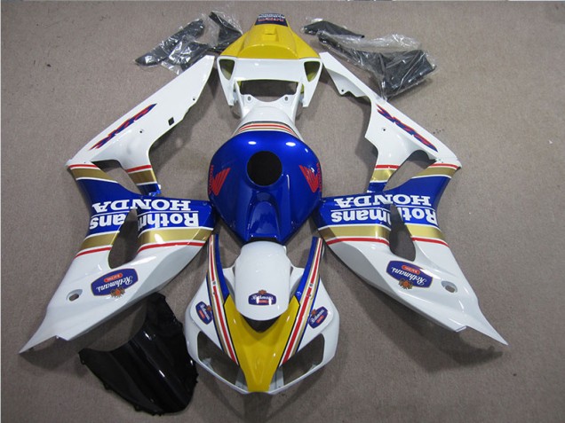 Branco Azul Rothmans Carenagem Moto Honda CBR 1000RR 06-07 Branco Azul Rothmans Carenagem Moto Honda CBR 1000RR 06-07
