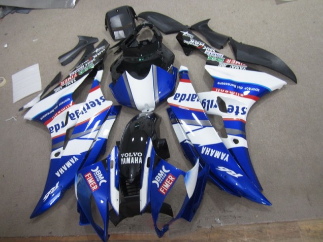 Branco Azul Sterilgarda Volvo Carenagem Moto Yamaha R6 06-07 Branco Azul Sterilgarda Volvo Carenagem Moto Yamaha R6 06-07