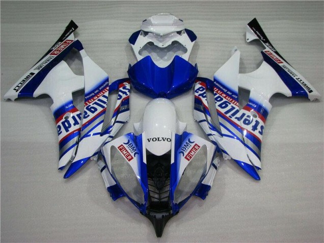 Branco Azul Sterilgarda Volvo Carenagem Moto Yamaha R6 08-16 Branco Azul Sterilgarda Volvo Carenagem Moto Yamaha R6 08-16
