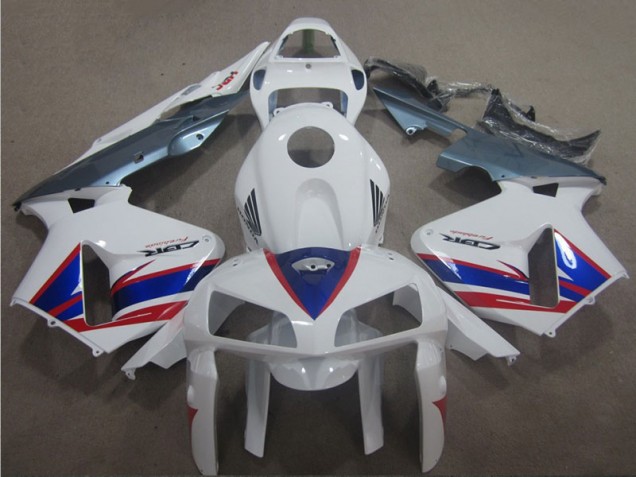 Branco Azul Vermelho Carenagem Moto Honda CBR 600RR 05-06 Branco Azul Vermelho Carenagem Moto Honda CBR 600RR 05-06