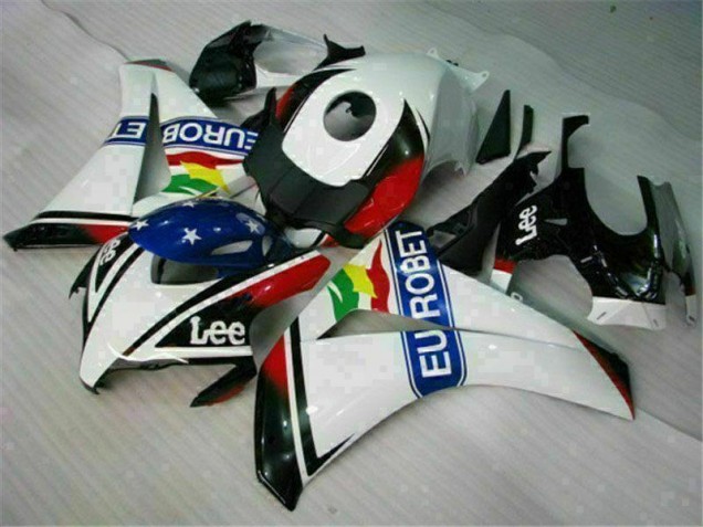 Branco Azul Vermelho Eurobet Lee Carenagem Moto Honda CBR 1000RR 08-11 Branco Azul Vermelho Eurobet Lee Carenagem Moto Honda CBR 1000RR 08-11
