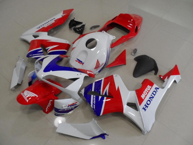 Branco Azul Vermelho Motul HRC Carenagem Moto Honda CBR 600RR 05-06 Branco Azul Vermelho Motul HRC Carenagem Moto Honda CBR 600RR 05-06