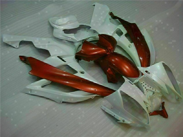 Branco Castanho Carenagem Moto Yamaha R6 06-07 Branco Castanho Carenagem Moto Yamaha R6 06-07