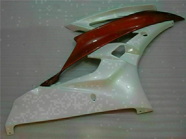Branco Castanho Carenagem Moto Yamaha R6 06-07 Branco Castanho Carenagem Moto Yamaha R6 06-07