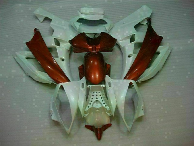 Branco Castanho Carenagem Moto Yamaha R6 06-07 Branco Castanho Carenagem Moto Yamaha R6 06-07