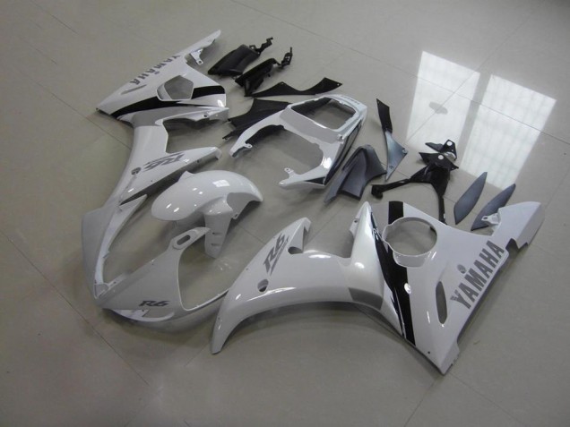 Branco & Cinzento Decalques Carenagem Moto Yamaha R6 03-05 Branco & Cinzento Decalques Carenagem Moto Yamaha R6 03-05