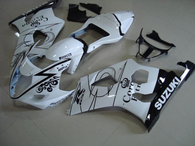 Branco Corona Carenagem Moto Suzuki GSXR 1000 K3 03-04 Branco Corona Carenagem Moto Suzuki GSXR 1000 K3 03-04