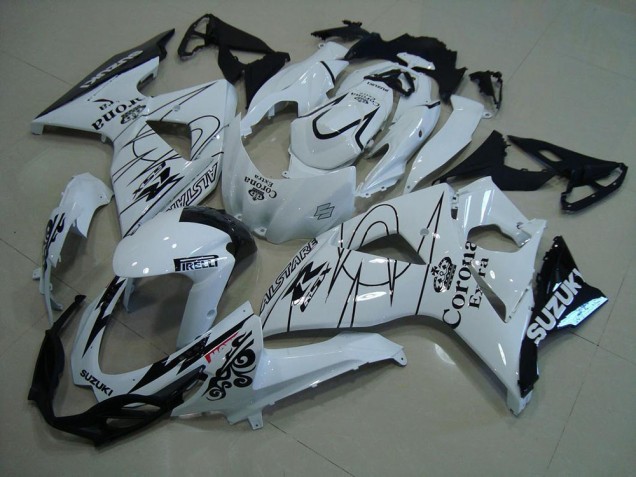 Branco Corona Carenagem Moto Suzuki GSXR 1000 K9 09-16 Branco Corona Carenagem Moto Suzuki GSXR 1000 K9 09-16