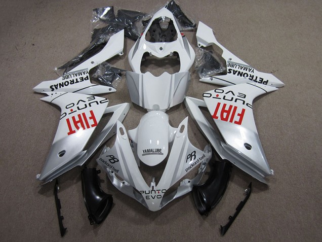 Branco Fiat Carenagem Moto Yamaha R1 07-08