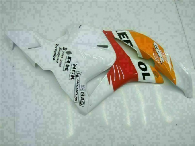 Branco Laranja Repsol Carenagem Moto Honda CBR 600RR 09-12 Branco Laranja Repsol Carenagem Moto Honda CBR 600RR 09-12