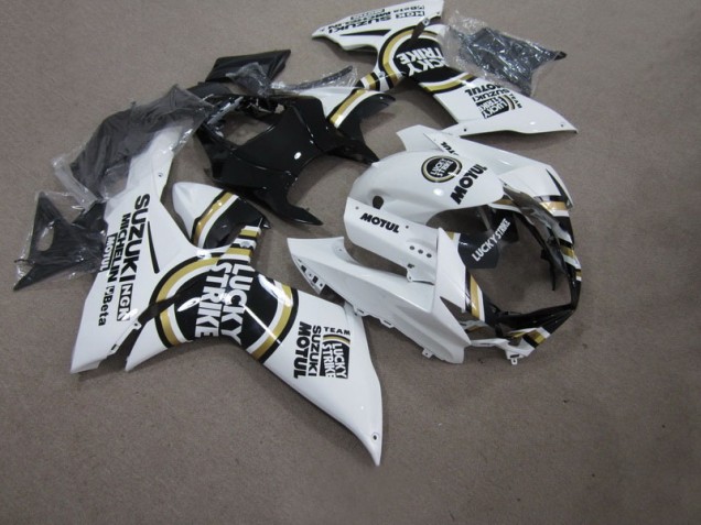 Branco Lucky Strike Preto Motul Carenagem Moto Suzuki GSXR 750 K11 11-21 Branco Lucky Strike Preto Motul Carenagem Moto Suzuki GSXR 750 K11 11-21