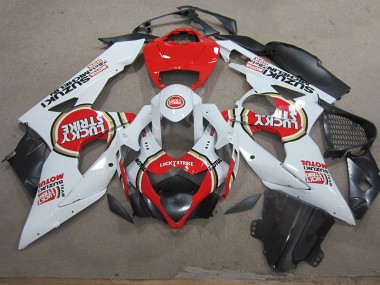 Branco Lucky Strike Vermelho Motul Carenagem Moto & Plástico Moto Suzuki GSXR 1000 K5 05-06