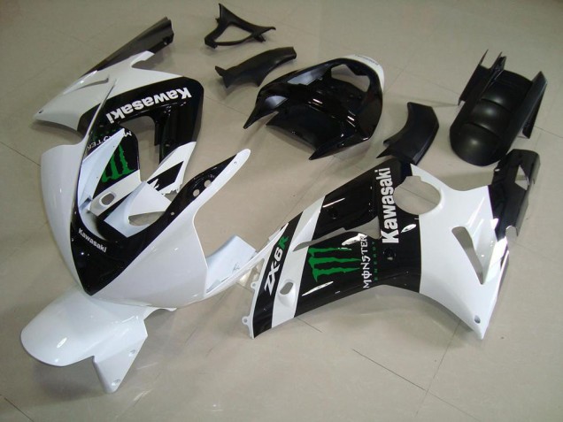 Branco Monster Abs Kit Carenagem & Plásticos Moto Kawasaki ZX6R 03-04 Branco Monster Abs Kit Carenagem & Plásticos Moto Kawasaki ZX6R 03-04