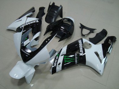 Branco Monster Abs Kits Completos Carenagem Moto Kawasaki ZX6R 05-06