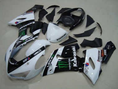 Branco Monster Carenagem Moto Kawasaki ZX6R 05-06