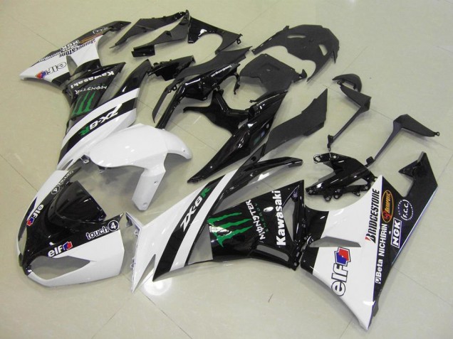 Branco Monster Carenagem Moto Kawasaki ZX6R 09-12 Branco Monster Carenagem Moto Kawasaki ZX6R 09-12