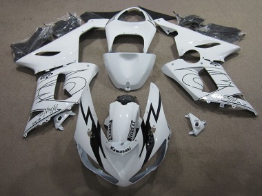 Branco Ninja 636 Carenagem Moto Kawasaki ZX6R 05-06