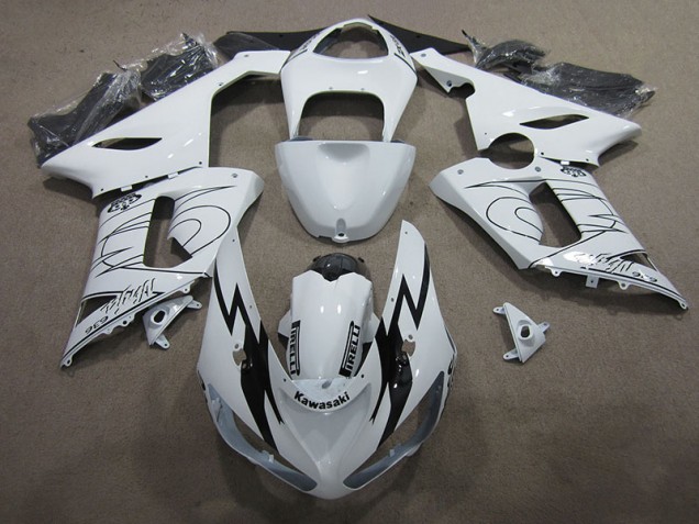 Branco Ninja 636 Carenagem Moto Kawasaki ZX6R 05-06 Branco Ninja 636 Carenagem Moto Kawasaki ZX6R 05-06