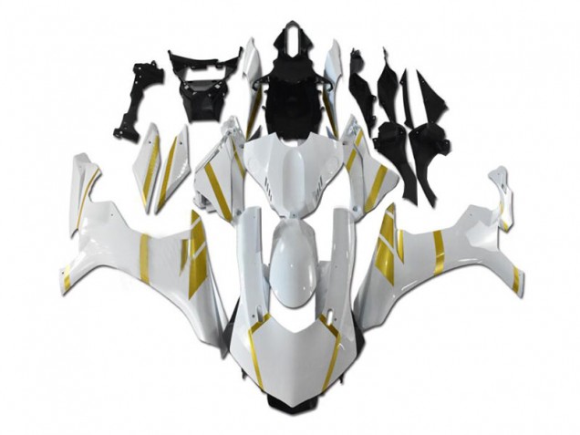 Branco Ouro Carenagem Moto Yamaha R6 17-23 Branco Ouro Carenagem Moto Yamaha R6 17-23