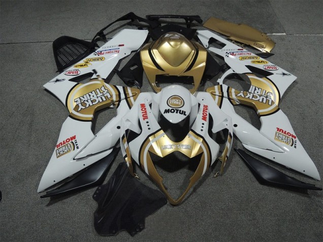 Branco Ouro Lucky Strike Motul Carenagem Moto Suzuki GSXR 1000 K5 05-06