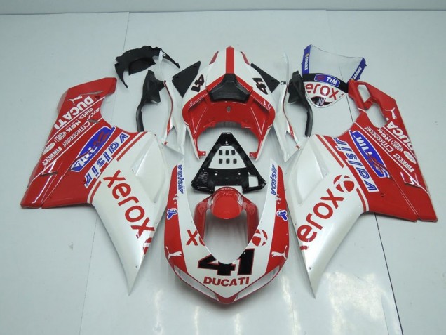 Branco Pérola Novo Xerox Carenagem Moto Ducati 848 1098 1198 07-14 Branco Pérola Novo Xerox Carenagem Moto Ducati 848 1098 1198 07-14