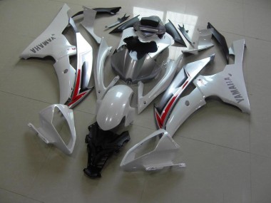 Branco Pérola Prata Carenagem Moto Yamaha R6 08-16