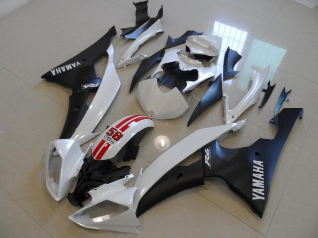 Branco Pérola & Preto 58 Sic Carenagem Moto Yamaha R6 08-16 Branco Pérola & Preto 58 Sic Carenagem Moto Yamaha R6 08-16