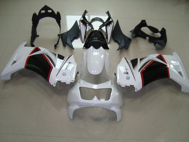 Branco Pérola Preto Carenagem Moto Kawasaki ZX 250R 08-12 Branco Pérola Preto Carenagem Moto Kawasaki ZX 250R 08-12