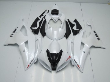 Branco Pérola & Vermelho Adesivo Carenagem Moto Yamaha R6 08-16