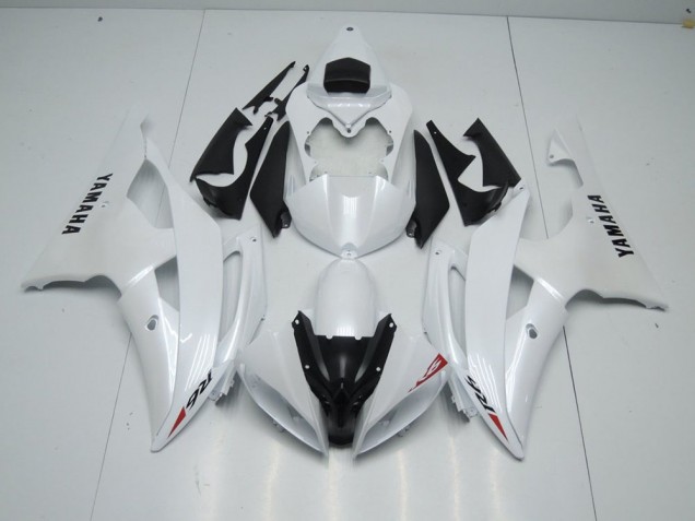 Branco Pérola & Vermelho Adesivo Carenagem Moto Yamaha R6 08-16 Branco Pérola & Vermelho Adesivo Carenagem Moto Yamaha R6 08-16