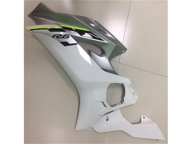 Branco Prata Carenagem Moto Yamaha R6 17-23 Branco Prata Carenagem Moto Yamaha R6 17-23