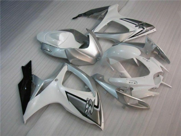 Branco Prata Kits Carenagem Moto Suzuki GSXR 600 / 750 K6 06-07