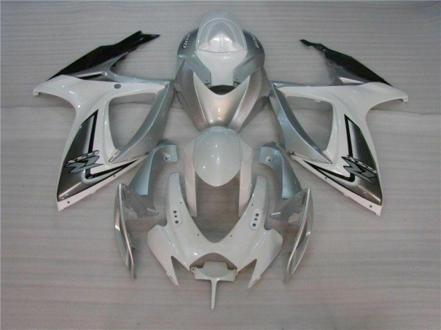 Branco Prata Kits Carenagem Moto Suzuki GSXR 600 / 750 K6 06-07