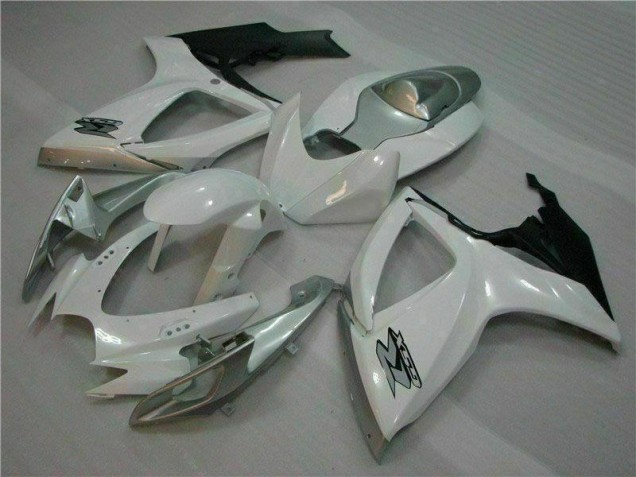 Branco Prata Moto Plástico Suzuki GSXR 600 / 750 K6 06-07 Branco Prata Moto Plástico Suzuki GSXR 600 / 750 K6 06-07