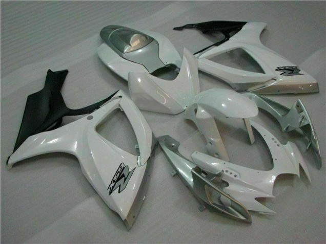 Branco Prata Moto Plástico Suzuki GSXR 600 / 750 K6 06-07 Branco Prata Moto Plástico Suzuki GSXR 600 / 750 K6 06-07