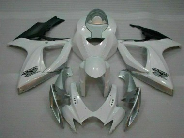 Branco Prata Moto Plástico Suzuki GSXR 600 / 750 K6 06-07